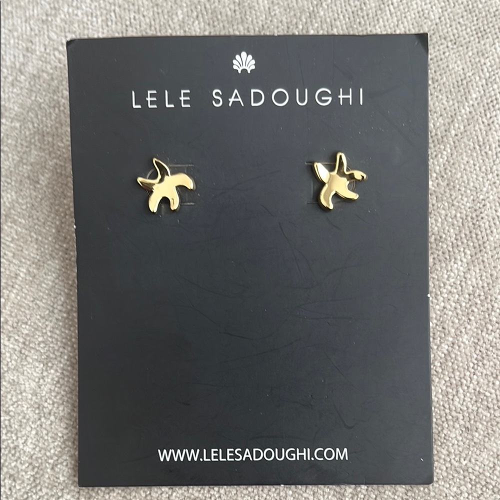 Lele Sadoughi Gold Starfish Stud Earrings Jewelry